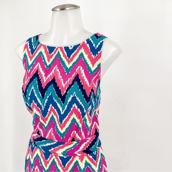 Lilly Pulitzer Kirkland Dress Hearts A Flutter Bright Colorful Chevron - Picture 2 of 6